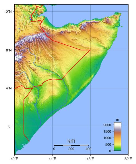 Large Topographical Map Of Somalia Somalia Africa Mapsland Maps My