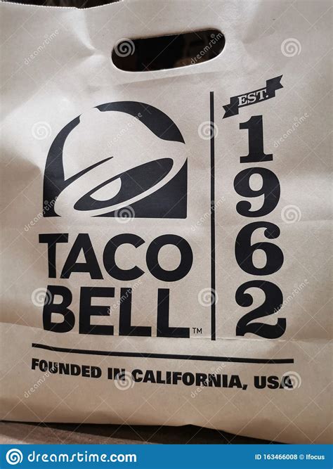 Taco bell, taco, bell, retro, 90s, 80s, food, cool, logo, color. Taco Bell Name And Logo On Paper Bag Editorial Stock Photo ...