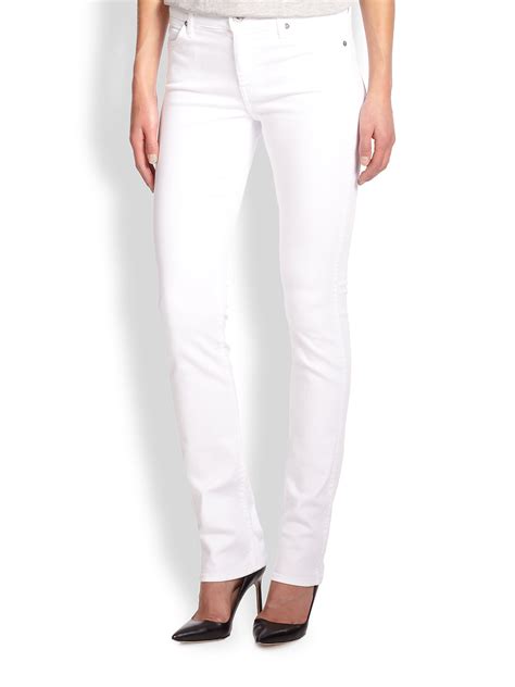 7 For All Mankind The Modern Straight Leg Jeans In White Lyst