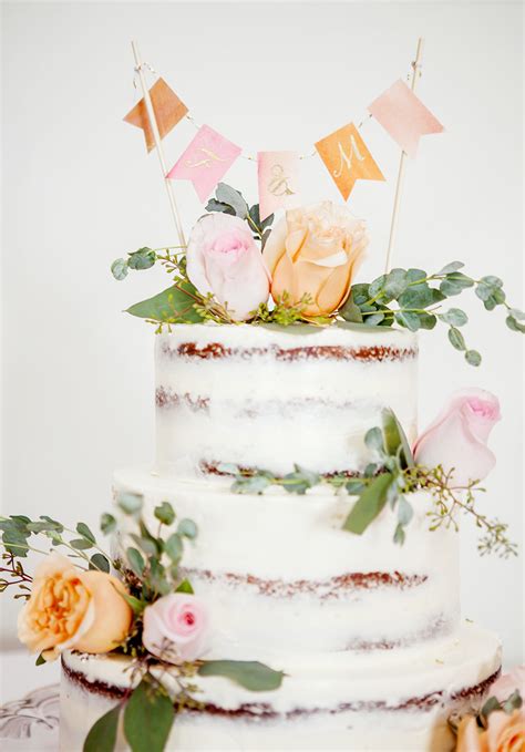 Wedding Diy Watercolor Bunting Cake Topper Design Fixation