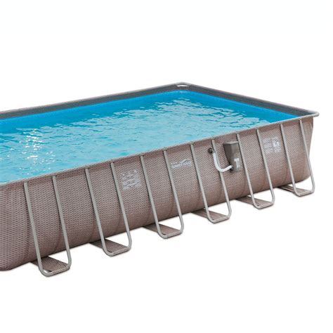 Summer Waves 24x12x52 Above Ground Rectangle Pool Brown Wicker