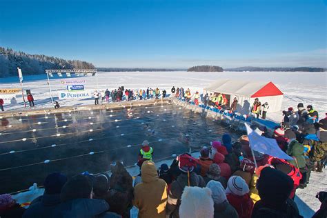 Finnish Ice Swimming Championships In Ellivuori Finland Avecphoto
