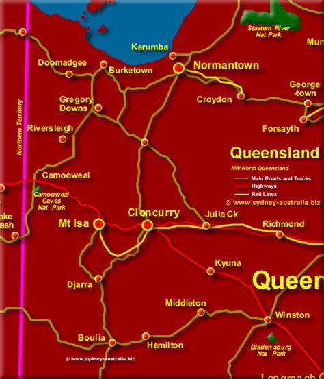 Tropic of capricorn is an imaginary line passing through 23 1/2 degrees south of equator. North West QLD Map - Queensland Australia