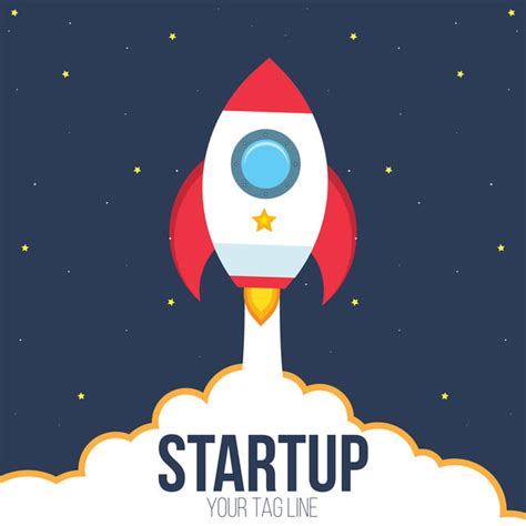 Creative Startup Rocket Launch Concept Vector Illustration Rocket