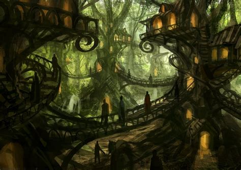 Elven Village Fantasy Village Fantasy Forest Fantasy City Fantasy