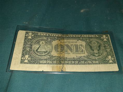 1969 1 Dollar Bill Error Miscut Misaligned Error Note B58476204b