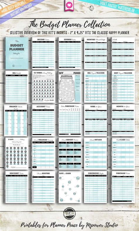 Classic Happy Budget Planner Printable Finance Inserts Etsy Canada