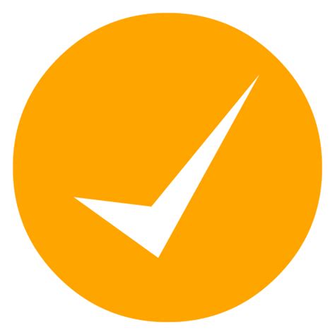 Orange Check Mark Icon Tick Symbol In Orange Color Ve