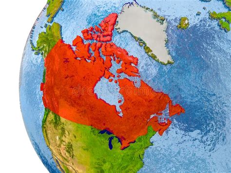 Map Of Canada On Model Of Globe Stock Illustration Illustration Of