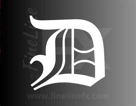 Old English Letter D Vinyl Decal Sticker