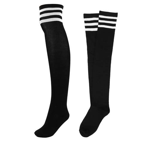 Womens Striped Cotton Thigh High Over Knee And Under Knee Socks Ebay