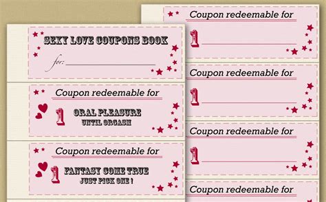 Instant Download Printable Naughty Love Coupons Book Blank Etsy