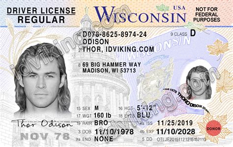 Wisconsin Wi Drivers License Psd Template Download Idviking