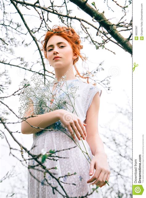 Portrait Of A Beautiful Redhead Girl Stock Image Image Of Human