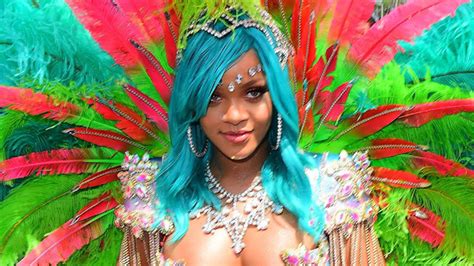 rihanna s outfit for crop over — festival and parade look sexy hollywood life