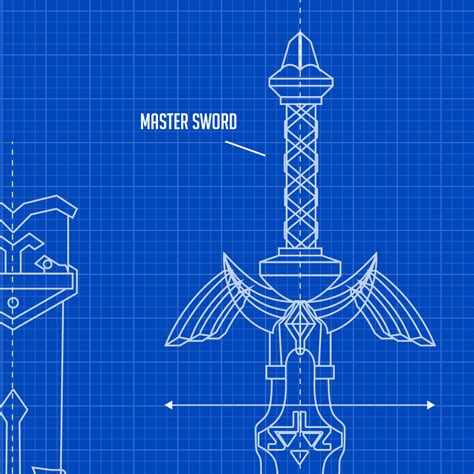 Espada Maestra Master Sword Zelda Patrón Pattern Blueprint