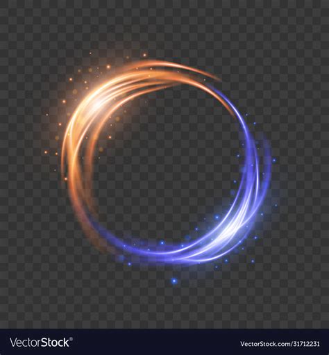 Glow Light Effect Magic Round Frame Royalty Free Vector