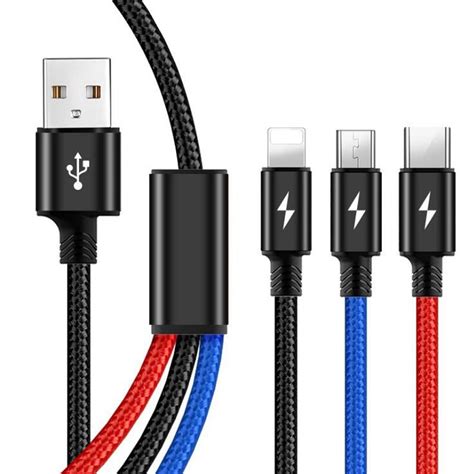 3 In 1 Multi Usb Charger Cable For Iphone Xr Xs X 6 7 8 6s Plus Micro