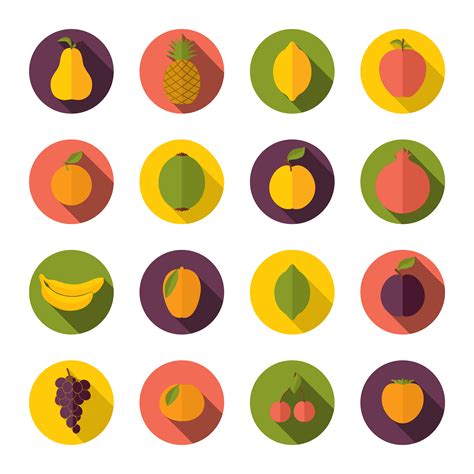 Set Of Fruits Icons 453212 Vector Art At Vecteezy