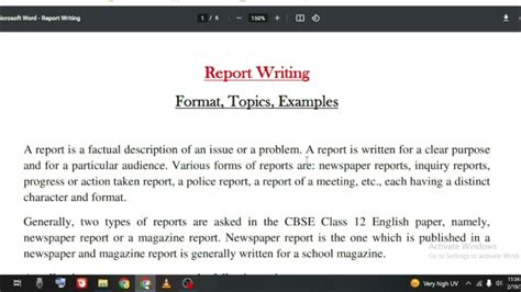 Report Writing Class 12 Cbse Format Examples Topics Samples Board