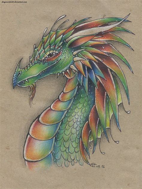 Realistic Dragon Drawings In Color