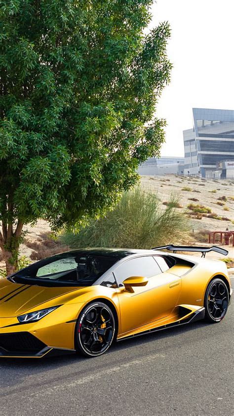 Gold Lambo Lamborghini Huracan Car Hypercar Supercar Rich Luxury