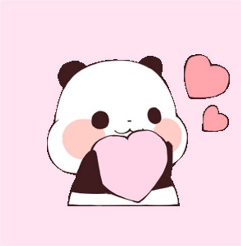 Cute Panda Giving Heart Amor 