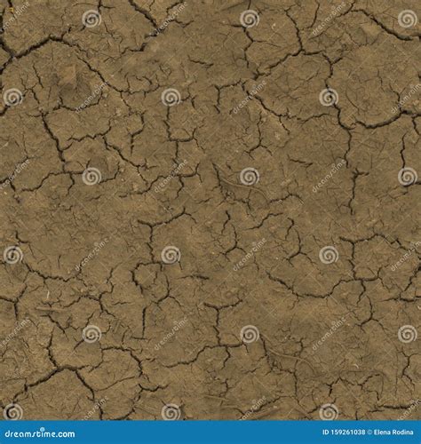 Split Ground Seamless Pattern The Drought Cracked Earth Stock Photo