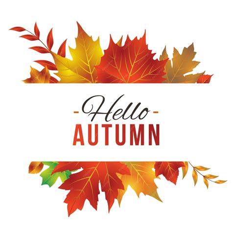 Premium Vector Hello Autumn Border With Realistic Leaves