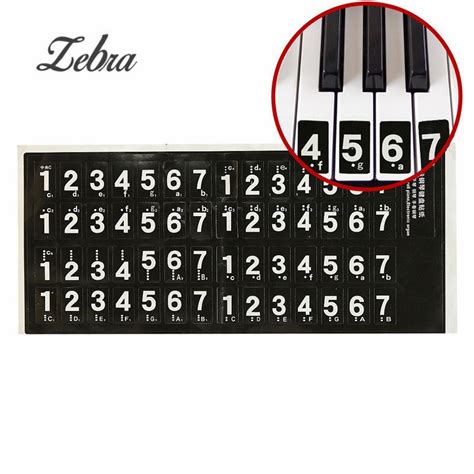 Für den privaten gebrauch oder klavierschulen. Zebra 14*24mm Musik Klavier Tastatur Anmerkungsaufkleber ...