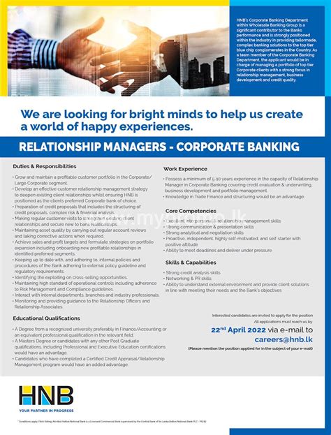 Relationship Managers Corporate Banking At Hatton National Bank