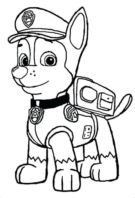 Children will have fun decorating these super cute animal coloring pages.there … Chase Paw Patrol Drawing | Free download on ClipArtMag
