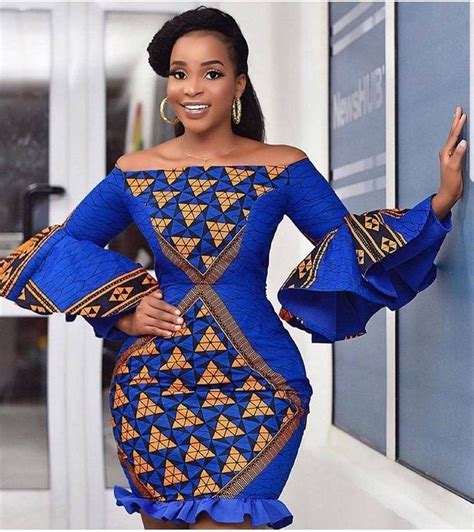 Blue African Ankara Mini Dress With Flared And Fitted Etsy African