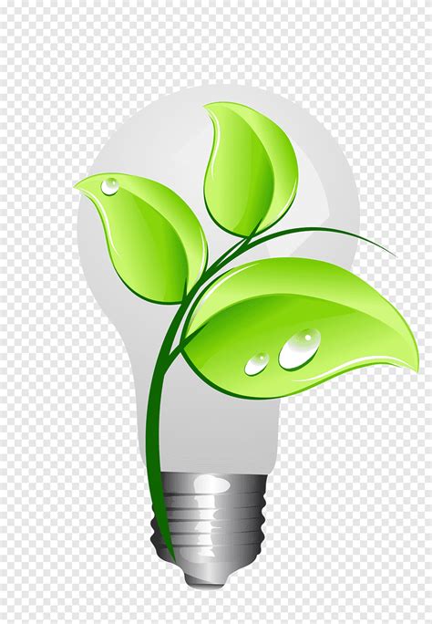 Energy Conservation Animation Drawing Green Light Bulb Saving Leaf