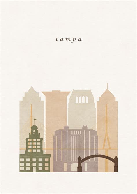 Tampa print, Tampa poster, Tampa wall art, Tampa skyline, map art Tampa, printable art, art 