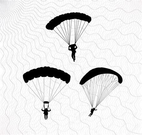 Parachute Svg Bundle Skydiver Clipart Skydiving Cut Files Etsy