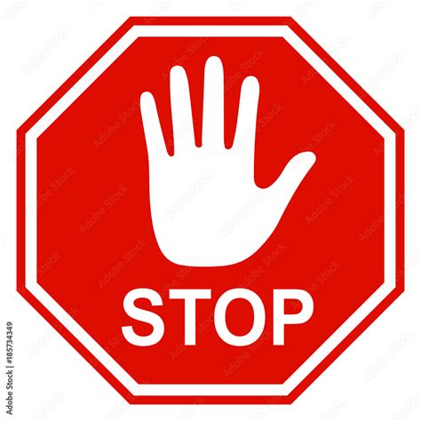 Stop Sign Icon With Hand Vector Stock Vektorgrafik Adobe Stock