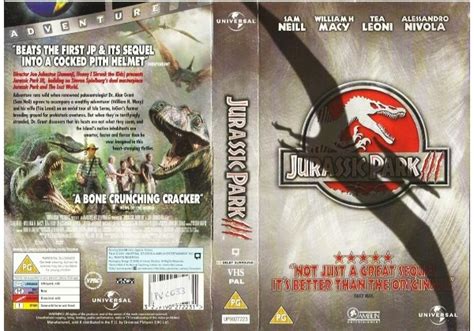 Jurassic Park Iii 2001 On Universal United Kingdom Vhs Videotape