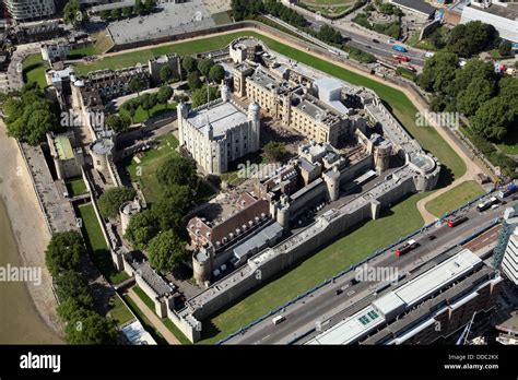 An Aerial View Of The Tower Of London Where The Royal Crown Jewels