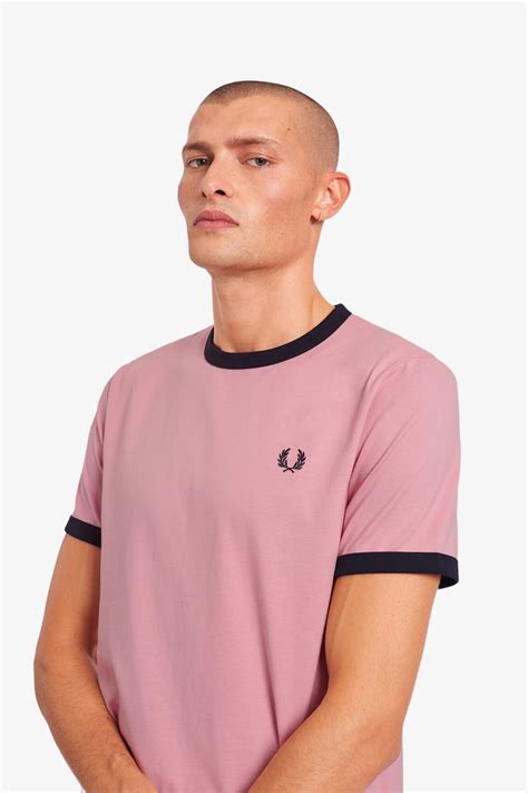 Fred Perry Ανδρική Μπλούζα Ringer T Shirt M3519 J10 Chalky Pink Tobros