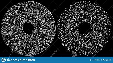 Radial Radiating Circular Concentric Lines Vector Element Stock