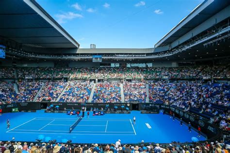 rod laver arena during 2019 australian open match at australian tennis center in melbourne park