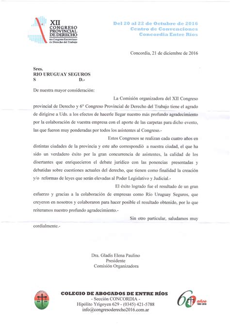 Carta De Agradecimiento A Una Empresa Por Colaboración Mary Kendrick