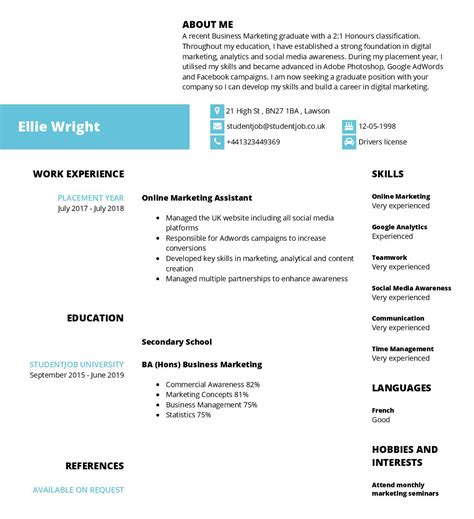 Different formats and styles are used to illustrate the various suggestions and tips contained in the handout, preparing your resume, also available through the bellevue university career. CV Examples And CV Templates | StudentJob UK