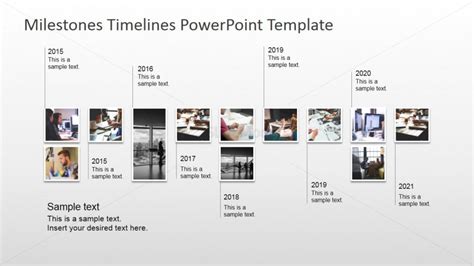 Modern Timeline Design With Picture Milestones Slidemodel