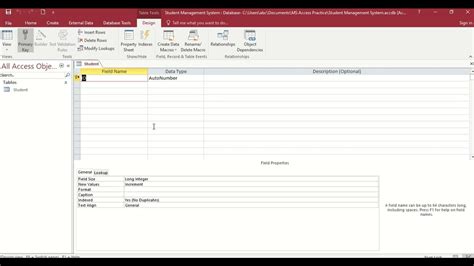 Relational Dbms Ms Access Practical 1 Youtube