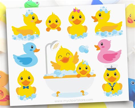 Bath Time Ducky Clipart Rubber Ducky Yellow Duck Clipart Etsy Uk