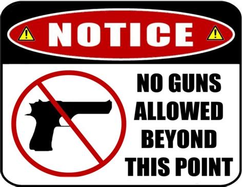 2 Count Notice No Guns Allowed Beyond This Point 9 X 115 Laminated