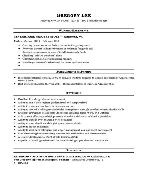 Sample Resume For Grocery Store Cashier Terrykontie