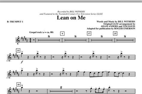 Lean On Me Bb Trumpet 1 Sheet Music Direct